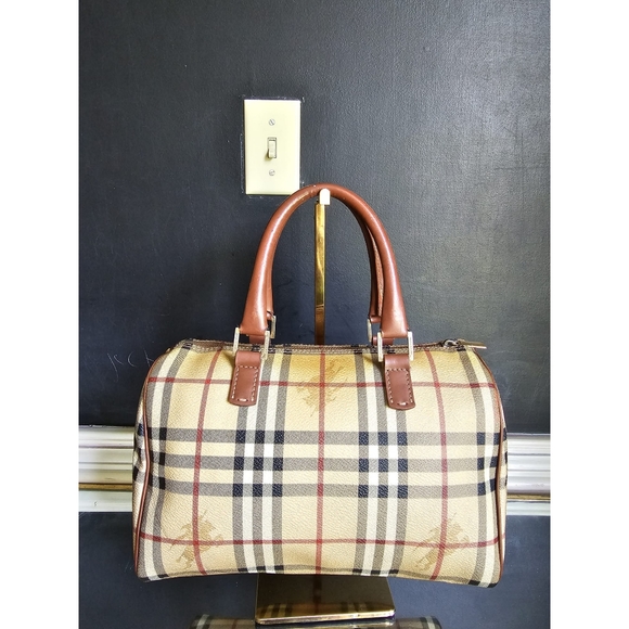 BURBERRY HAYMARKET CHECK BOSTON BAG Vintage - Picture 2 of 12